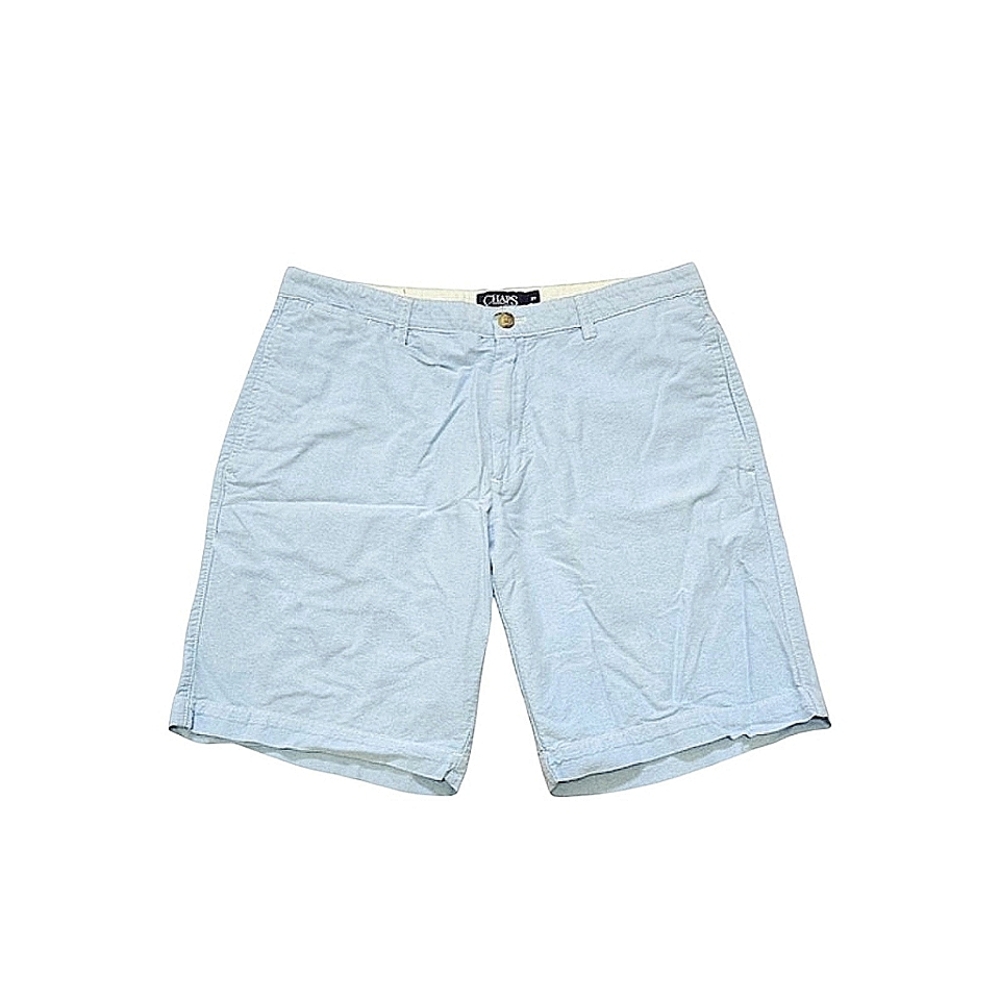 Chaps Men's Light Blue Flat Front Cotton Chino Shorts Size 34